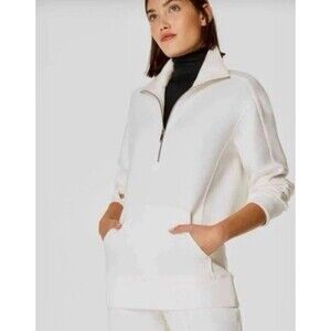 Spanx Heavy air Half-Zip Tunic In Powder White NWT Size Small